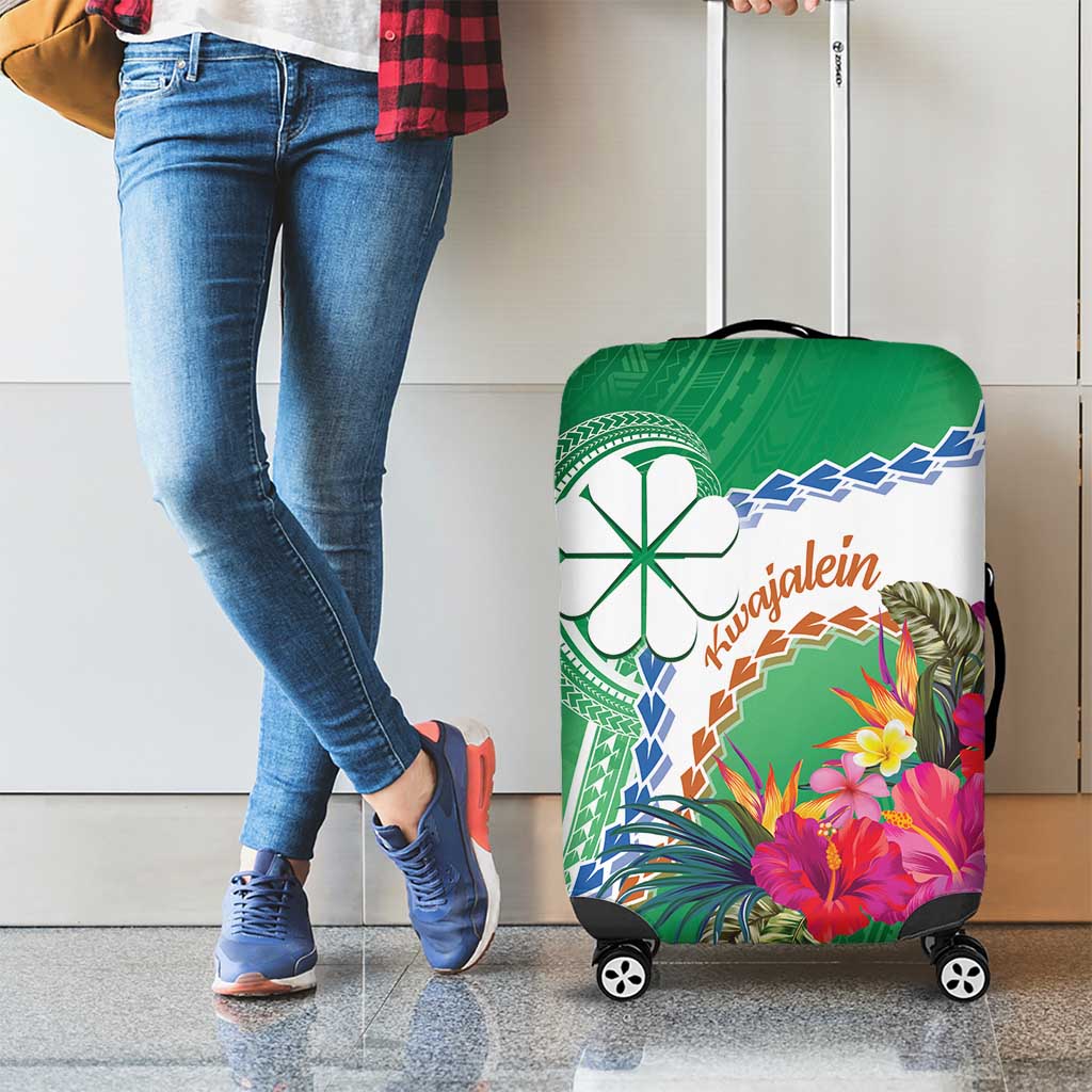 Marshall Islands Kwajalein Atoll Luggage Cover Curves Polynesian Mix Tropical Flowers LT14 - Polynesian Pride
