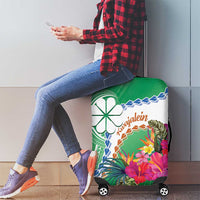 Marshall Islands Kwajalein Atoll Luggage Cover Curves Polynesian Mix Tropical Flowers LT14 - Polynesian Pride