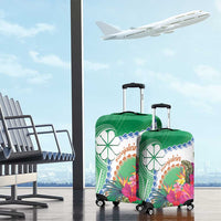 Marshall Islands Kwajalein Atoll Luggage Cover Curves Polynesian Mix Tropical Flowers LT14 - Polynesian Pride