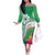 Marshall Islands Kwajalein Atoll Off The Shoulder Long Sleeve Dress Curves Polynesian Mix Tropical Flowers