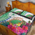 Marshall Islands Kwajalein Atoll Quilt Bed Set Curves Polynesian Mix Tropical Flowers