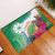 Marshall Islands Kwajalein Atoll Rubber Doormat Curves Polynesian Mix Tropical Flowers