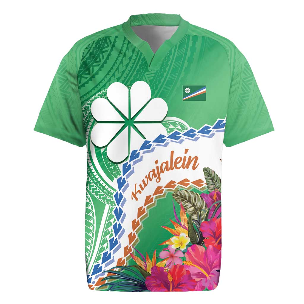 Marshall Islands Kwajalein Atoll Rugby Jersey Curves Polynesian Mix Tropical Flowers