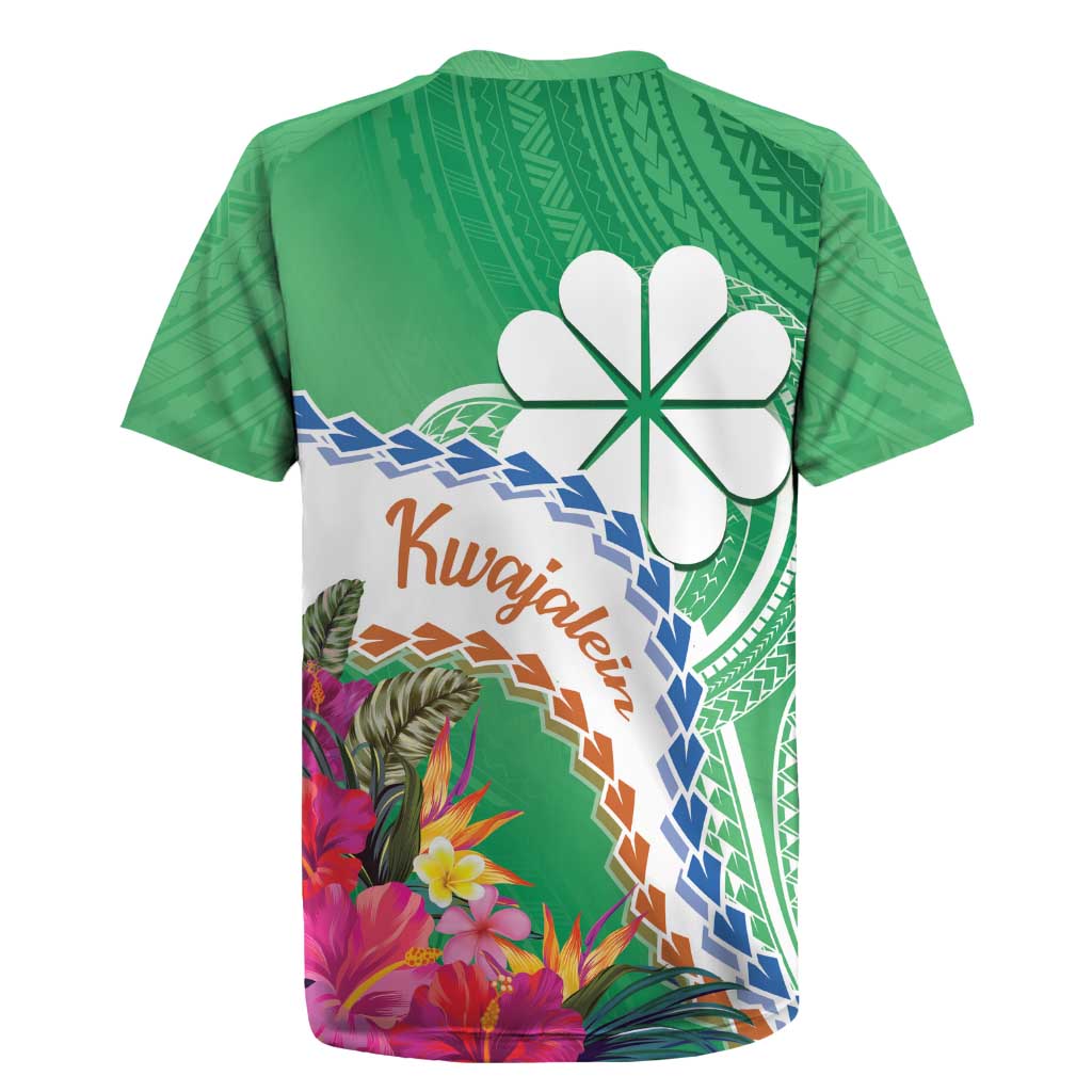 Marshall Islands Kwajalein Atoll Rugby Jersey Curves Polynesian Mix Tropical Flowers