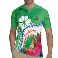 Marshall Islands Kwajalein Atoll Rugby Jersey Curves Polynesian Mix Tropical Flowers