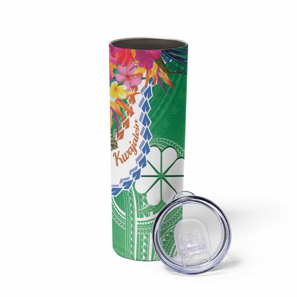 Marshall Islands Kwajalein Atoll Skinny Tumbler Curves Polynesian Mix Tropical Flowers LT14 - Polynesian Pride