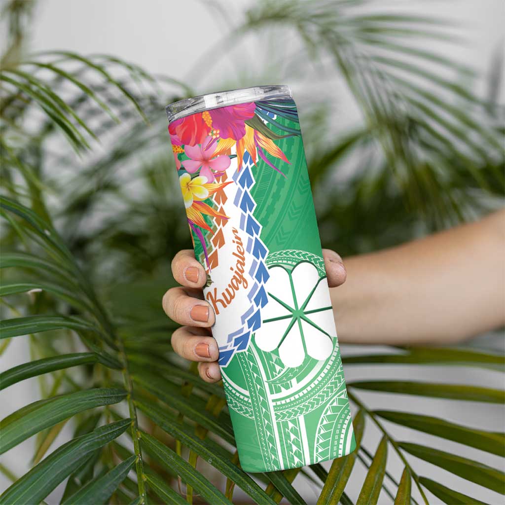 Marshall Islands Kwajalein Atoll Skinny Tumbler Curves Polynesian Mix Tropical Flowers LT14 - Polynesian Pride