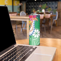 Marshall Islands Kwajalein Atoll Skinny Tumbler Curves Polynesian Mix Tropical Flowers LT14 - Polynesian Pride