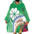 Marshall Islands Kwajalein Atoll Wearable Blanket Hoodie Curves Polynesian Mix Tropical Flowers