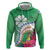 Marshall Islands Kwajalein Atoll Zip Hoodie Curves Polynesian Mix Tropical Flowers