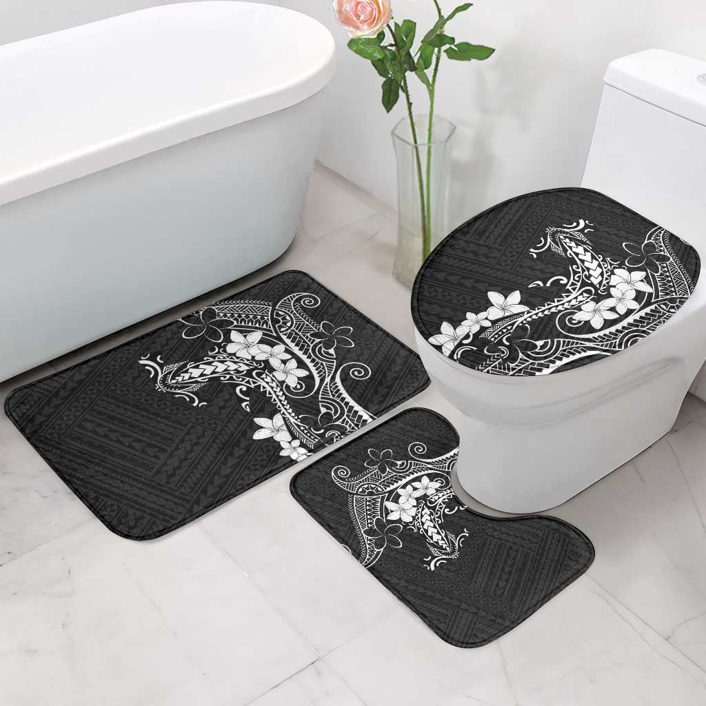 Black Hawaii Bathroom Set Hammerhead Shark Tattoo Curve Polynesian - Polynesian Pride