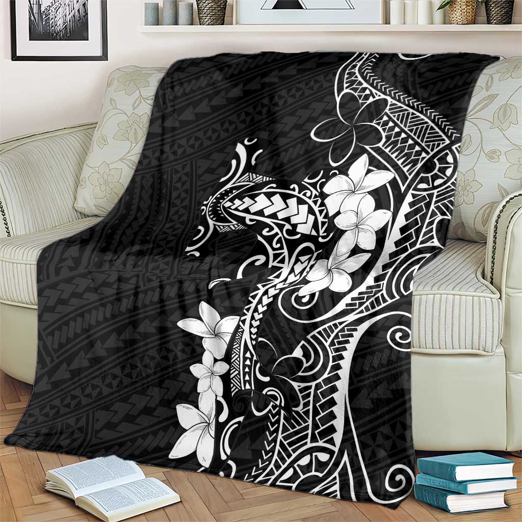 Black Hawaii Blanket Hammerhead Shark Tattoo Curve Polynesian - Polynesian Pride