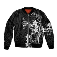 Black Hawaii Bomber Jacket Hammerhead Shark Tattoo Curve Polynesian LT14 Unisex Black - Polynesian Pride
