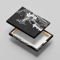 Black Hawaii Canvas Wall Art Hammerhead Shark Tattoo Curve Polynesian - Polynesian Pride