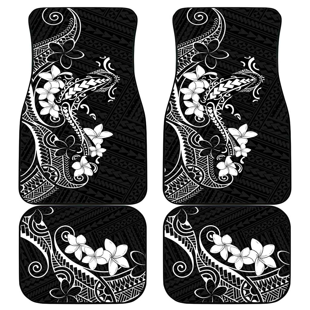 Black Hawaii Car Mats Hammerhead Shark Tattoo Curve Polynesian - Polynesian Pride