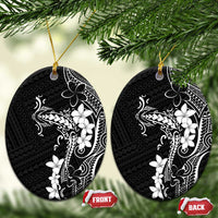 Black Hawaii Ceramic Ornament Hammerhead Shark Tattoo Curve Polynesian - Polynesian Pride