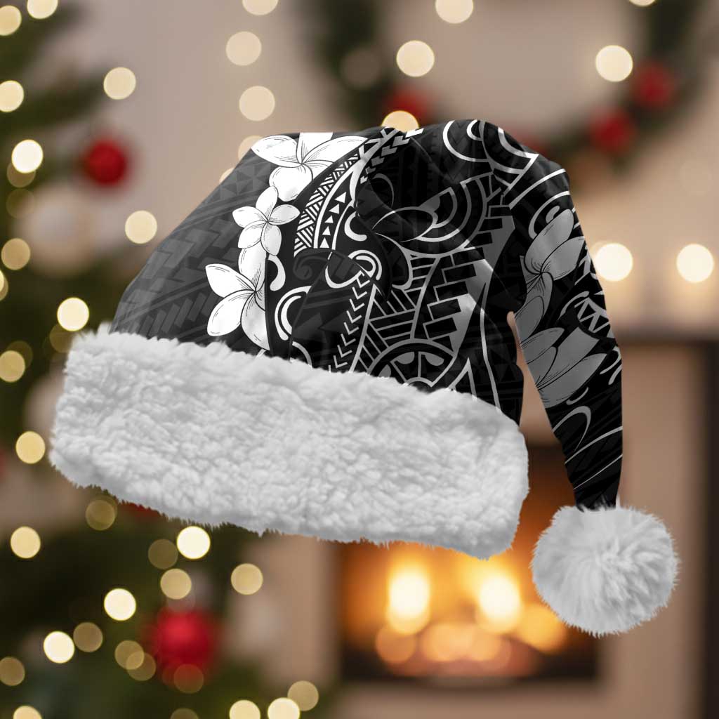 Black Hawaii Christmas Santa Hat Hammerhead Shark Tattoo Curve Polynesian - Polynesian Pride