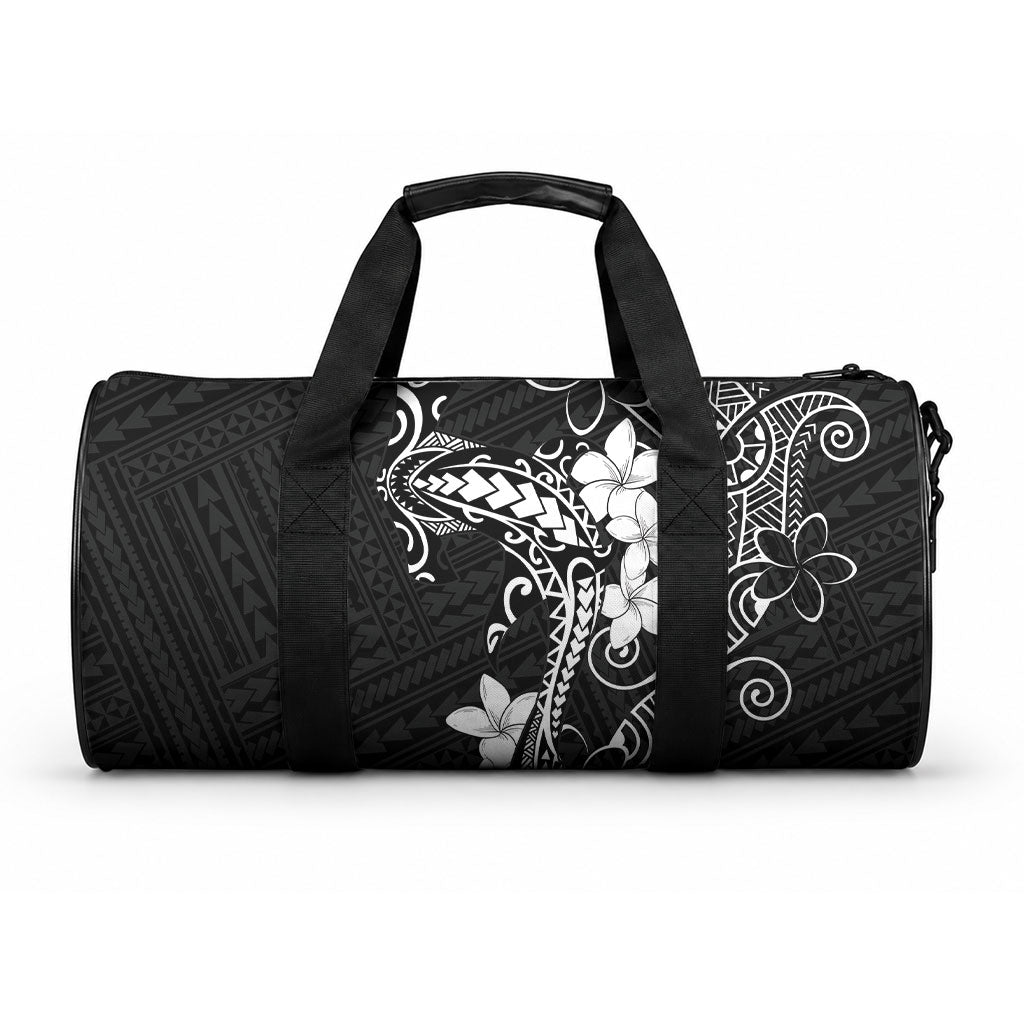 Black Hawaii Duffle Bag Hammerhead Shark Tattoo Curve Polynesian