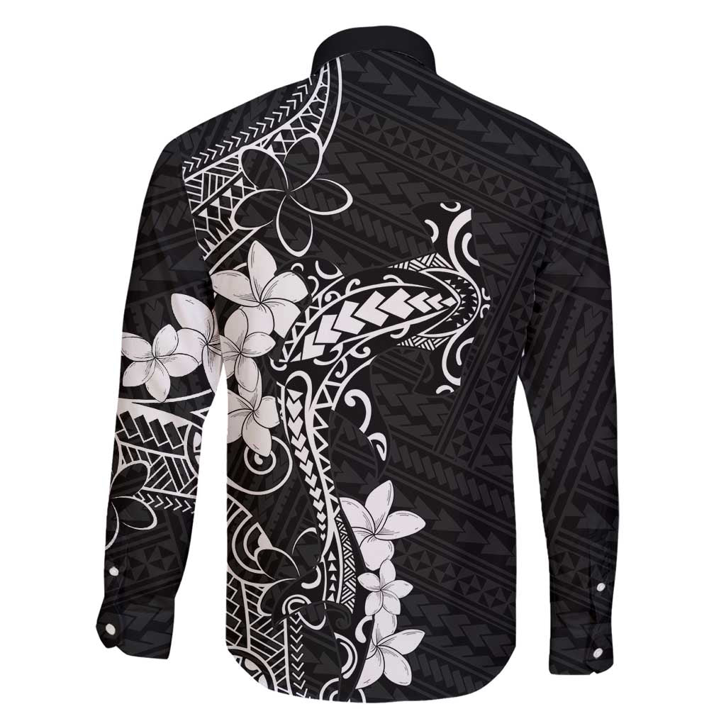 Black Hawaii Family Matching Mermaid Dress and Hawaiian Shirt Hammerhead Shark Tattoo Curve Polynesian - Polynesian Pride