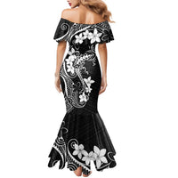 Black Hawaii Family Matching Mermaid Dress and Hawaiian Shirt Hammerhead Shark Tattoo Curve Polynesian - Polynesian Pride