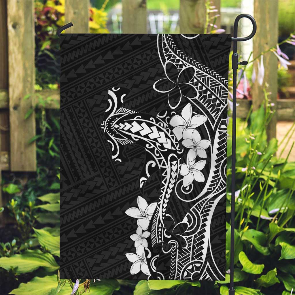 Black Hawaii Garden Flag Hammerhead Shark Tattoo Curve Polynesian - Polynesian Pride