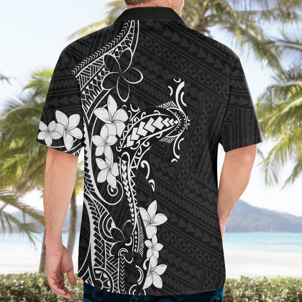 Black Hawaii Hawaiian Shirt Hammerhead Shark Tattoo Curve Polynesian - Polynesian Pride