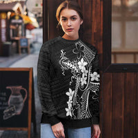Black Hawaii Ugly Christmas Sweater Hammerhead Shark Tattoo Curve Polynesian - Polynesian Pride