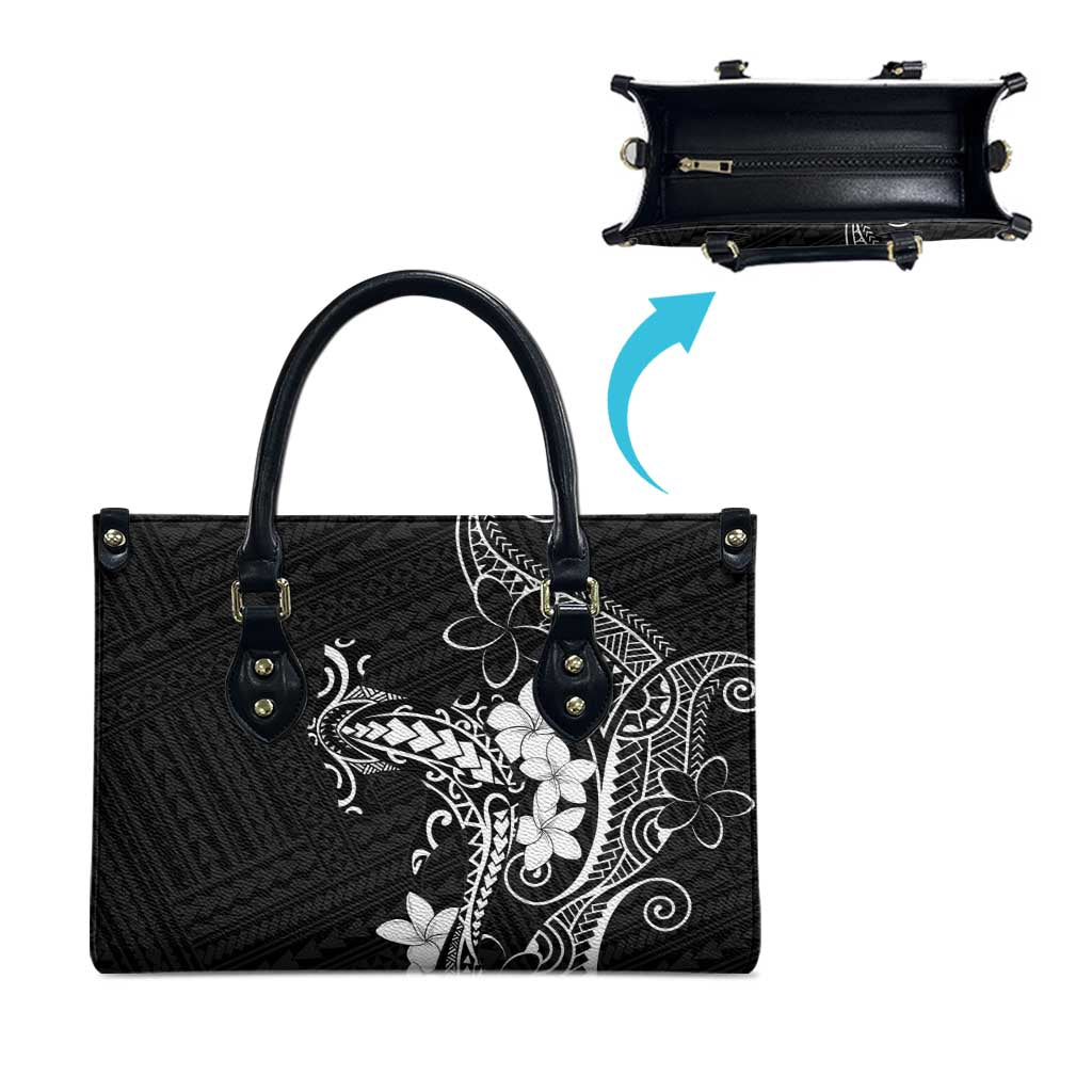 Black Hawaii Leather Bag Hammerhead Shark Tattoo Curve Polynesian - Polynesian Pride