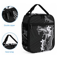 Black Hawaii Lunch Bag Hammerhead Shark Tattoo Curve Polynesian