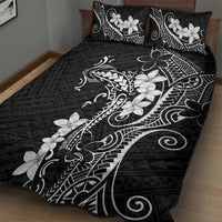 Black Hawaii Quilt Bed Set Hammerhead Shark Tattoo Curve Polynesian - Polynesian Pride