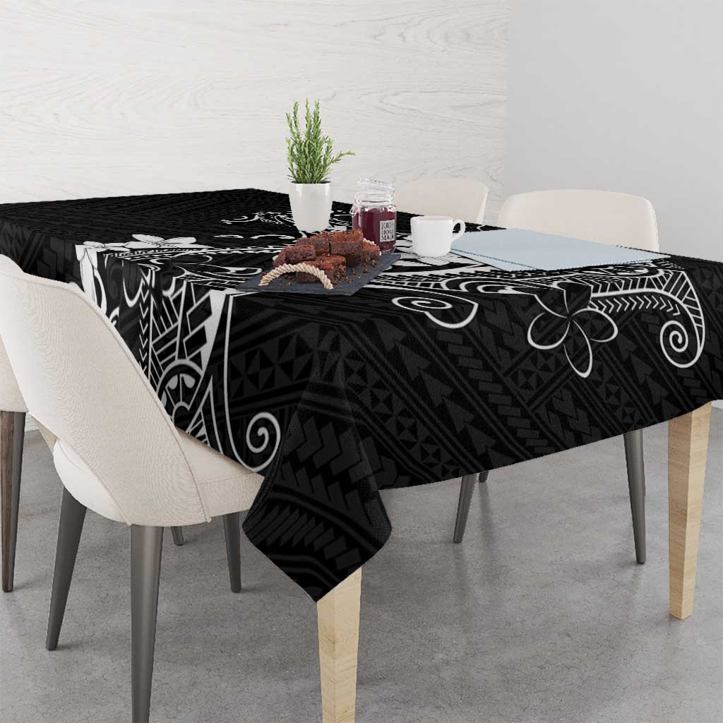 Black Hawaii Tablecloth Hammerhead Shark Tattoo Curve Polynesian - Polynesian Pride