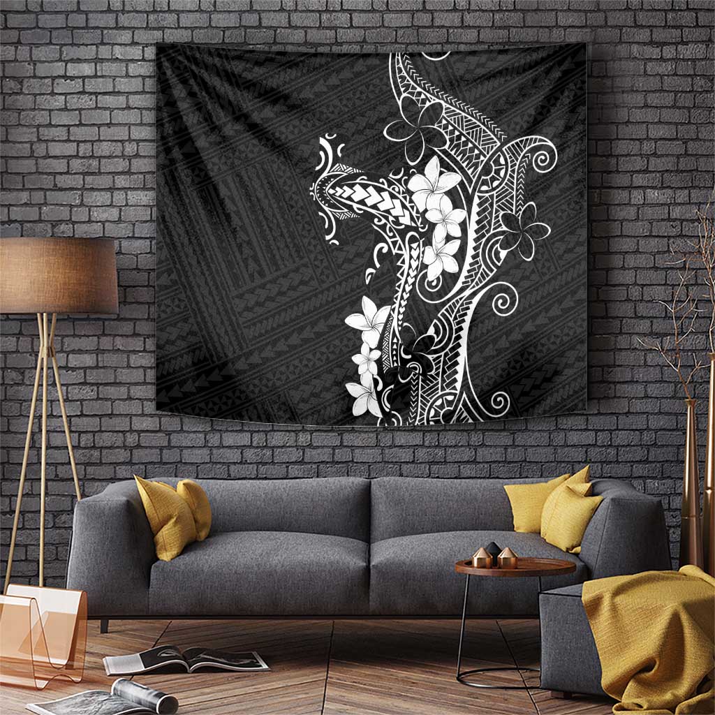 Black Hawaii Tapestry Hammerhead Shark Tattoo Curve Polynesian LT14 Black - Polynesian Pride