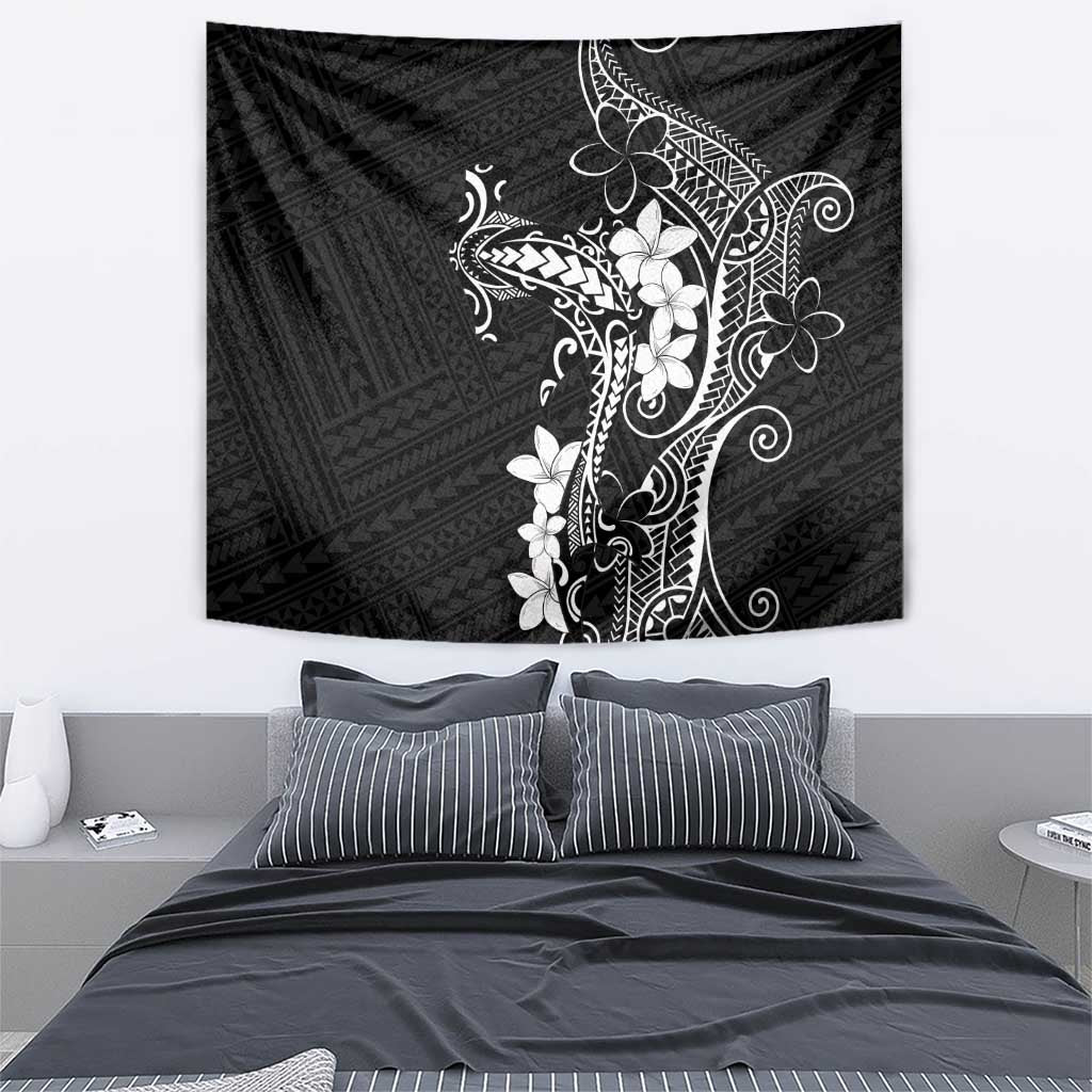 Black Hawaii Tapestry Hammerhead Shark Tattoo Curve Polynesian LT14 - Polynesian Pride