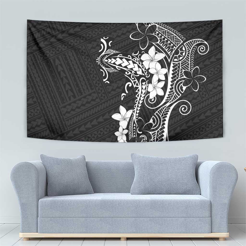Black Hawaii Tapestry Hammerhead Shark Tattoo Curve Polynesian LT14 - Polynesian Pride