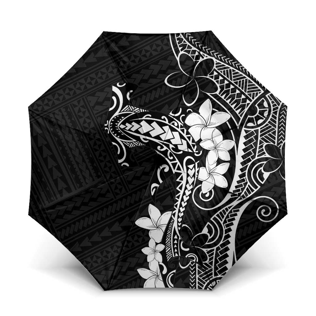 Black Hawaii Umbrella Hammerhead Shark Tattoo Curve Polynesian - Polynesian Pride