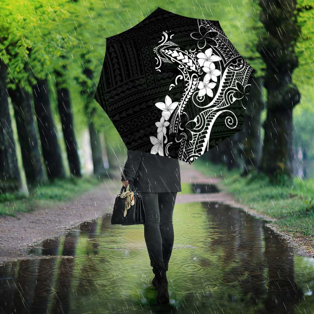 Black Hawaii Umbrella Hammerhead Shark Tattoo Curve Polynesian - Polynesian Pride