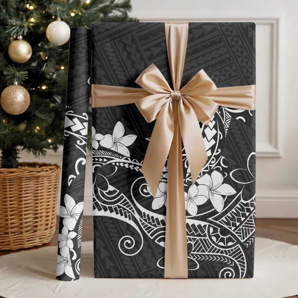 Black Hawaii Wrapping Paper Hammerhead Shark Tattoo Curve Polynesian - Polynesian Pride