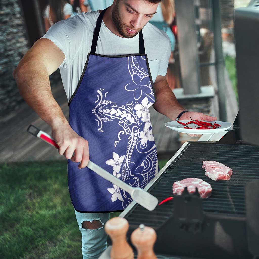 Blue Hawaii Apron Hammerhead Shark Tattoo Curve Polynesian - Polynesian Pride