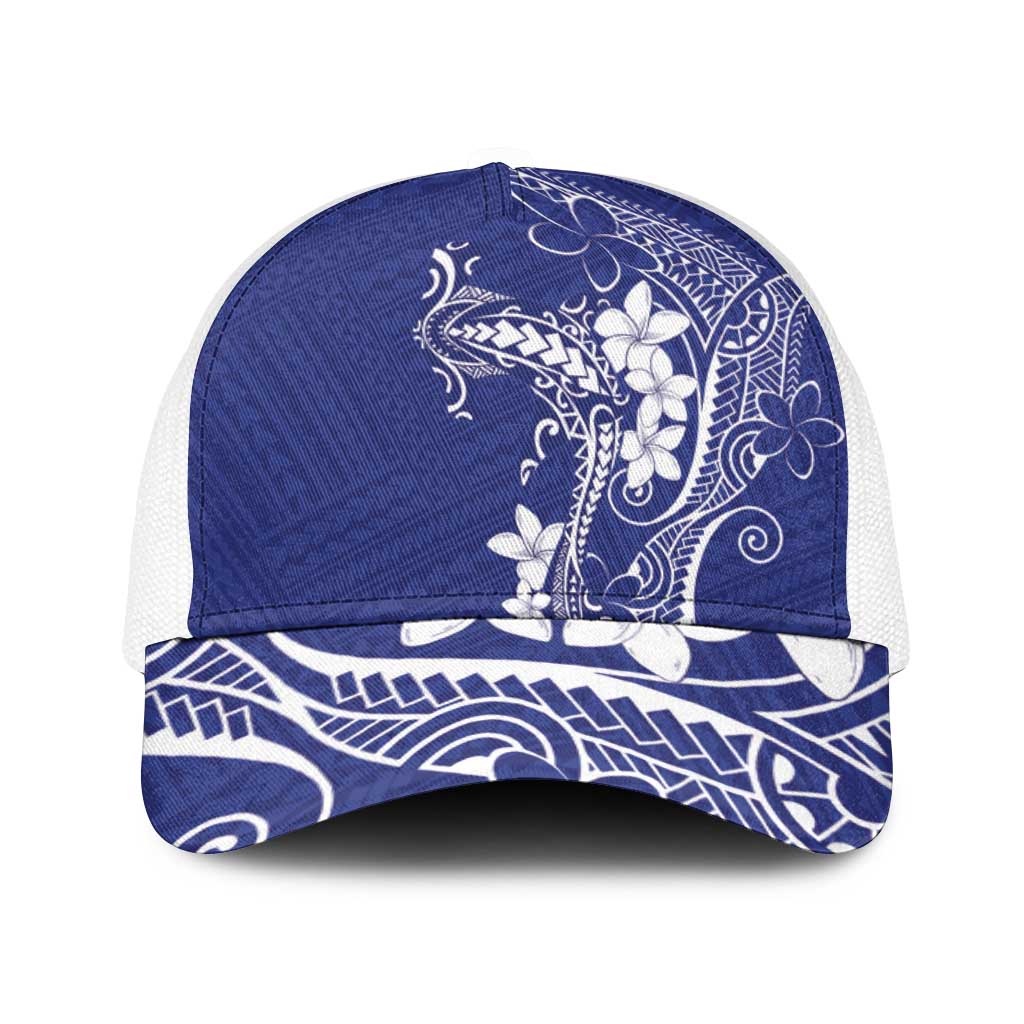 Blue Hawaii Baseball Net Cap Hammerhead Shark Tattoo Curve Polynesian - Polynesian Pride