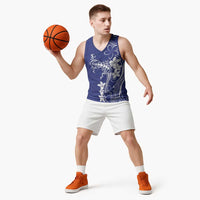 Blue Hawaii Basketball Jersey Hammerhead Shark Tattoo Curve Polynesian LT14 - Polynesian Pride