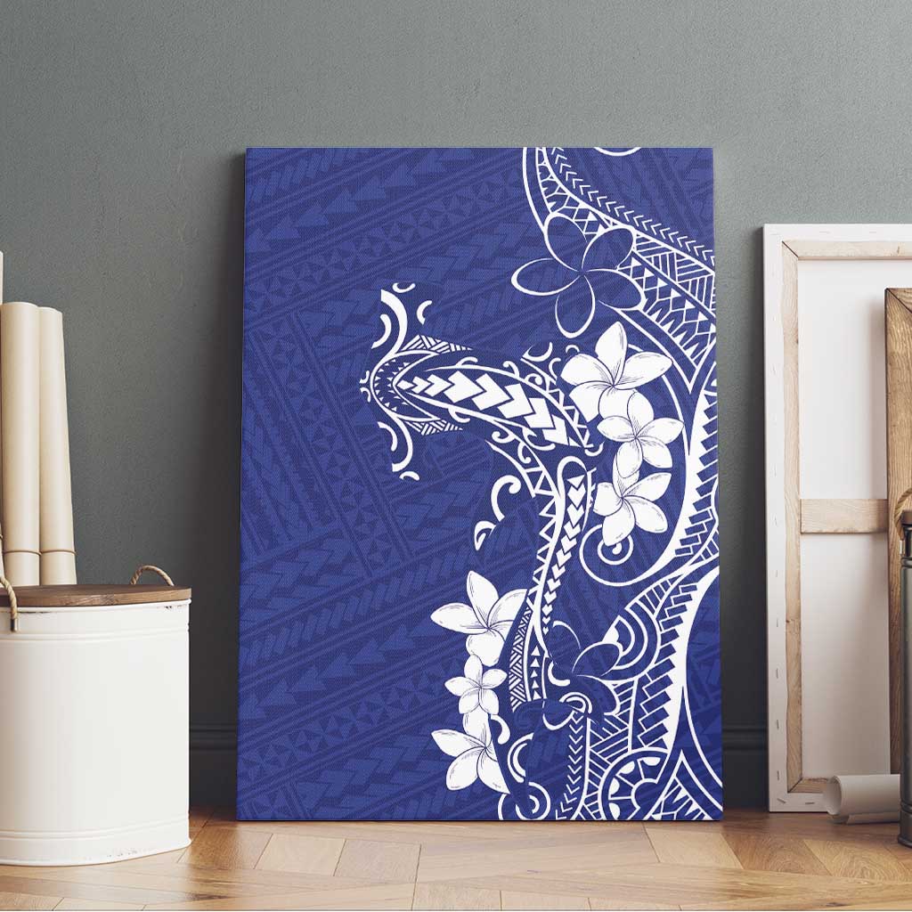 Blue Hawaii Canvas Wall Art Hammerhead Shark Tattoo Curve Polynesian - Polynesian Pride