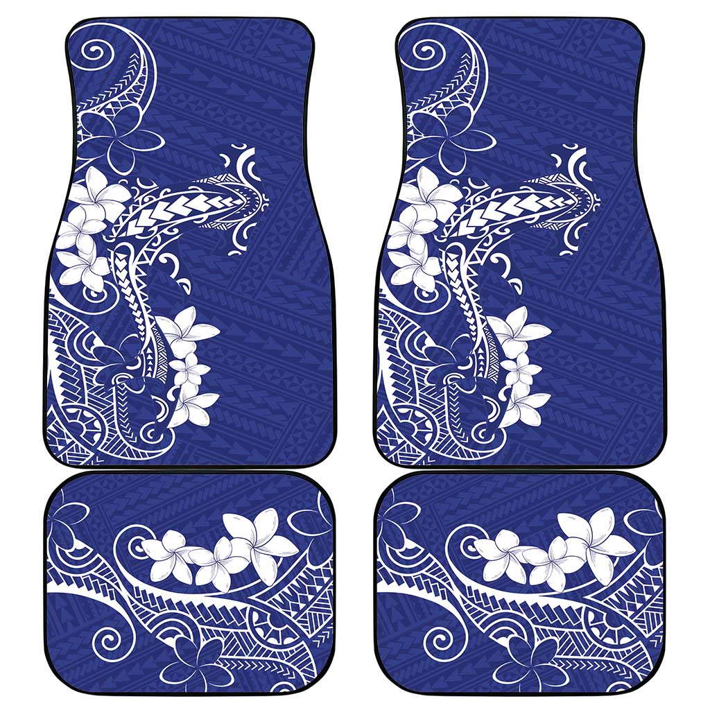 Blue Hawaii Car Mats Hammerhead Shark Tattoo Curve Polynesian - Polynesian Pride