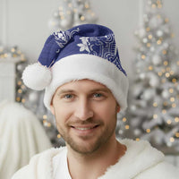 Blue Hawaii Christmas Santa Hat Hammerhead Shark Tattoo Curve Polynesian - Polynesian Pride