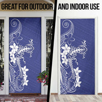 Blue Hawaii Door Cover Hammerhead Shark Tattoo Curve Polynesian - Polynesian Pride