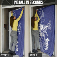 Blue Hawaii Door Cover Hammerhead Shark Tattoo Curve Polynesian - Polynesian Pride