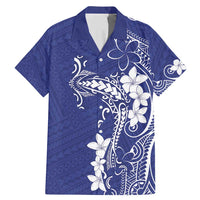 Blue Hawaii Family Matching Mermaid Dress and Hawaiian Shirt Hammerhead Shark Tattoo Curve Polynesian - Polynesian Pride