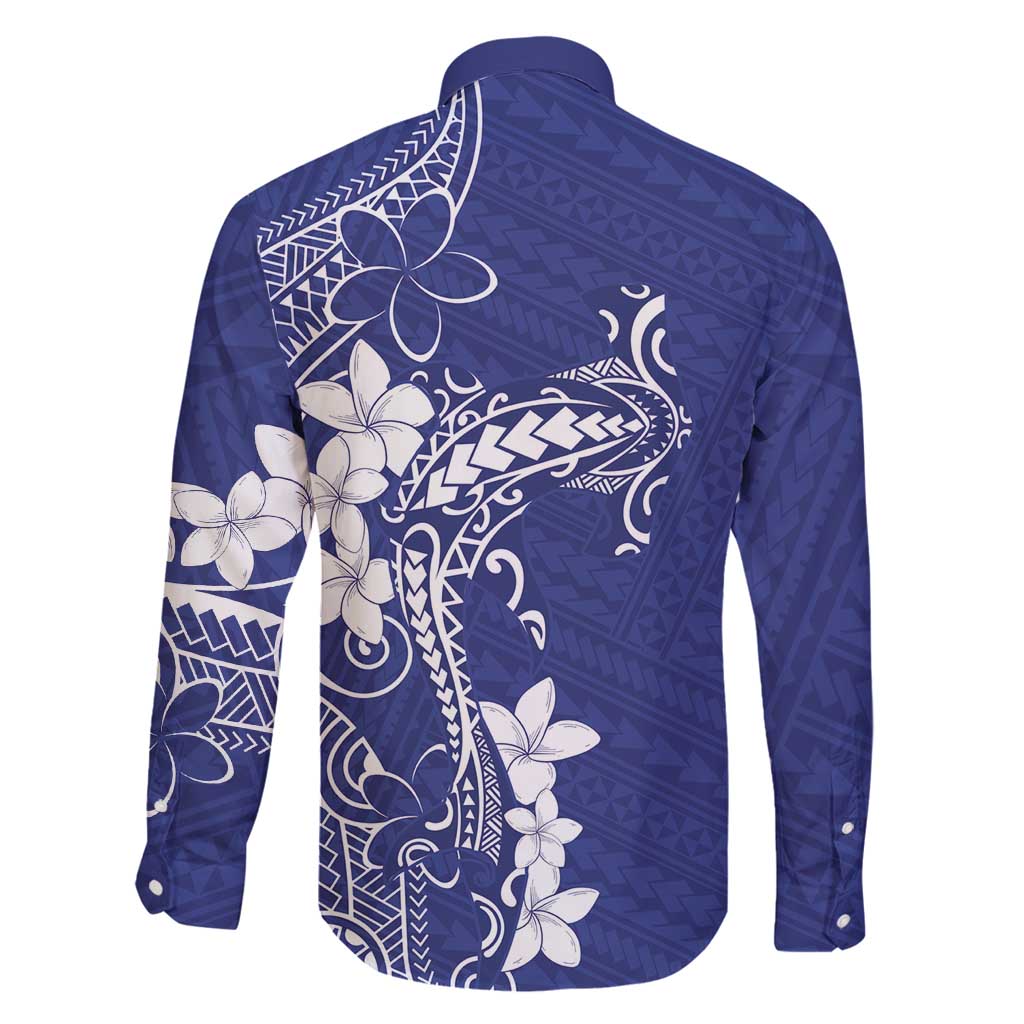 Blue Hawaii Family Matching Puletasi and Hawaiian Shirt Hammerhead Shark Tattoo Curve Polynesian LT14 - Polynesian Pride
