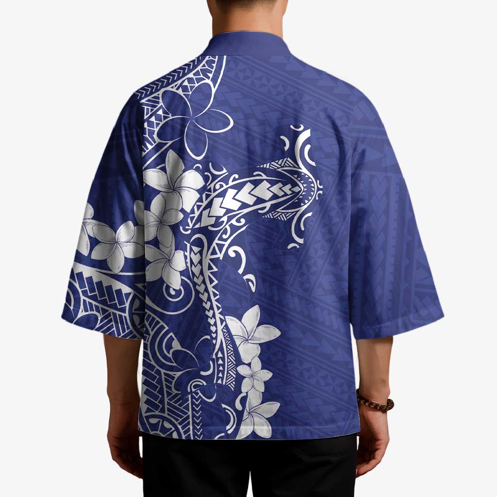 Blue Hawaii Kimono Hammerhead Shark Tattoo Curve Polynesian - Polynesian Pride