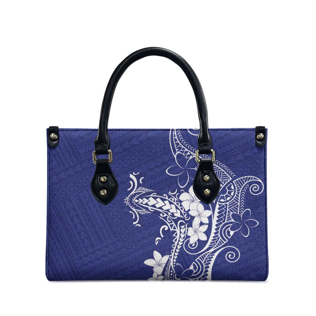 Blue Hawaii Leather Bag Hammerhead Shark Tattoo Curve Polynesian - Polynesian Pride