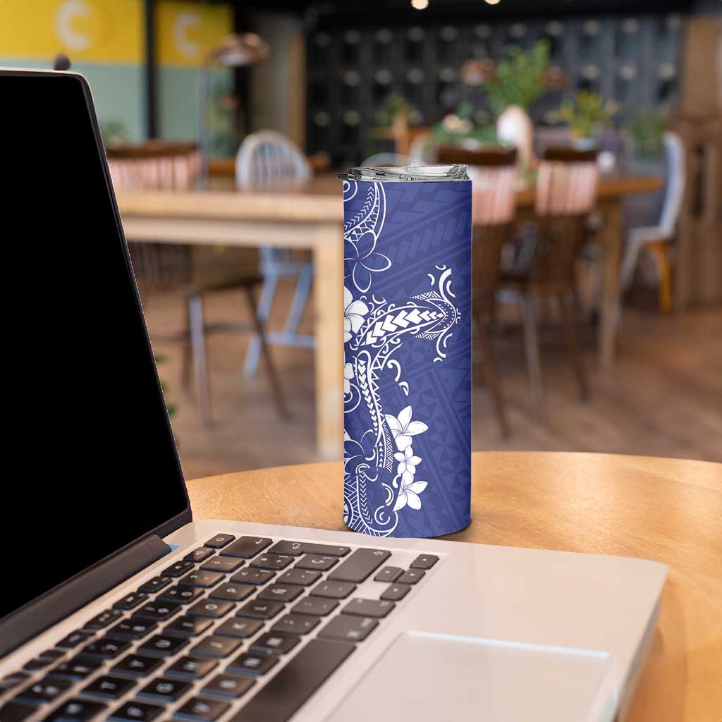 Blue Hawaii Skinny Tumbler Hammerhead Shark Tattoo Curve Polynesian - Polynesian Pride